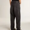 Schwarze Damenjeans aus Baumwolle im Distressed-Look mit Aufnähern auf der Vorderseite