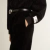 Schwarzer Damen-Hoodie aus Baumwollmischung mit Reißverschluss
