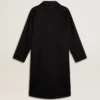 Schwarzer Einreiher-Cocoon-Mantel für Damen