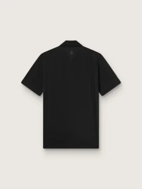 Schwarzes Herren-Sport-Polohemd mit Reißverschluss