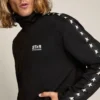 Schwarzes Herren-Sweatshirt mit Reißverschluss und weißen Sternen