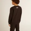 Schwarzes Sweatshirt für Jungen mit weißem Maxi-Stern auf der Vorderseite