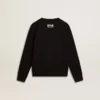 Schwarzes Sweatshirt für Jungen mit weißem Maxi-Stern auf der Vorderseite