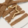 „Skins“ – braune Wollschnürsenkel mit goldenem, sternförmigem Karabinerhaken
