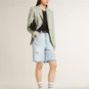 Sky-Star für Damen aus Leder mit hellblauem Lederstern und weißer Fersenlasche