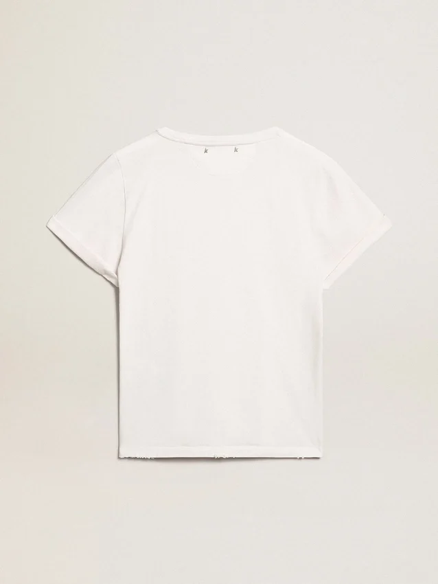 Slim-Fit-Damen-Hemd in Weiß mit Used-Optik