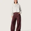 Star Damen-Cropped-Kapuzen-Sweatshirt aus grau melierter Baumwolle