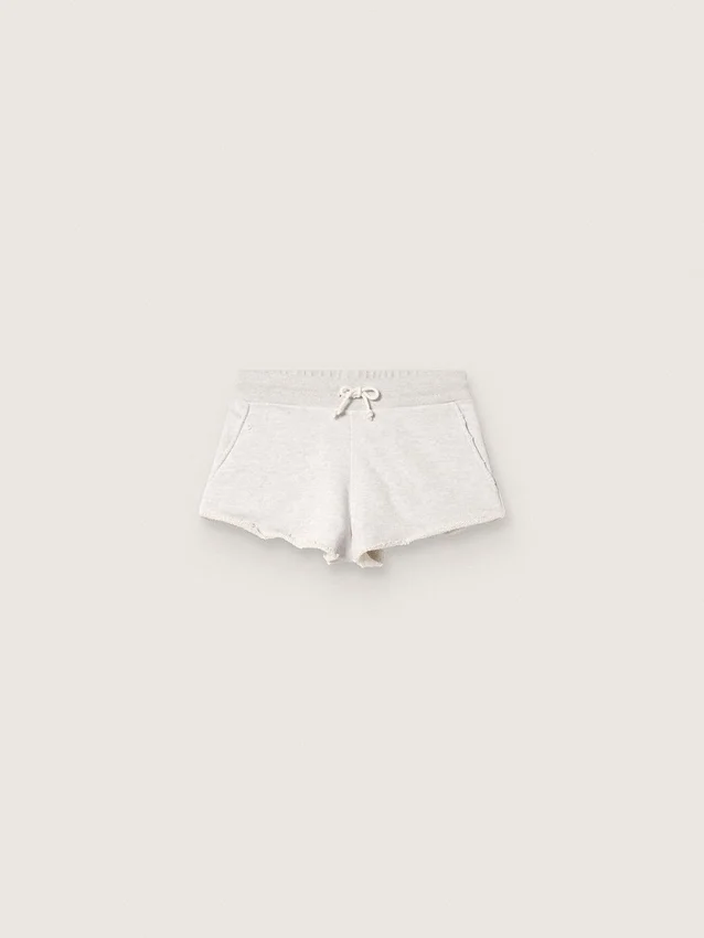 Star-Damen-Shorts aus grau meliertem Fleece
