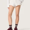 Star-Damen-Shorts aus grau meliertem Fleece