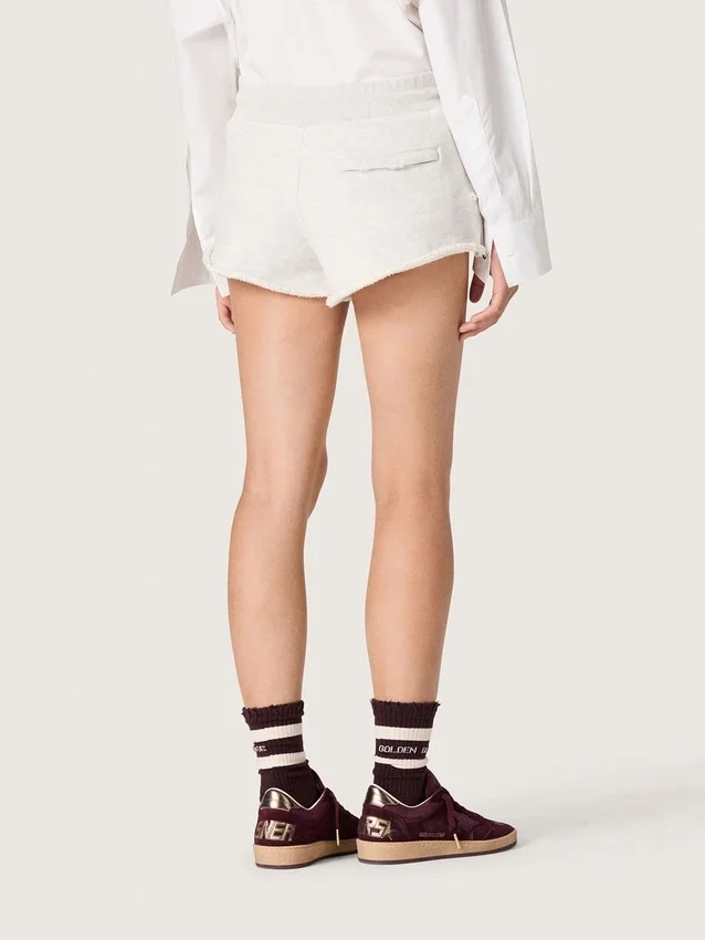 Star-Damen-Shorts aus grau meliertem Fleece