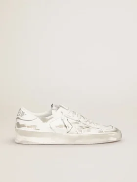 Stardan-Sneaker aus weißem Leder mit Used-Look