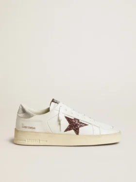 Stardan für Damen aus Nappaleder mit Glitzerstern und Fersenlasche aus Metallic-Leder