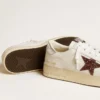 Stardan für Damen aus Nappaleder mit Glitzerstern und Fersenlasche aus Metallic-Leder