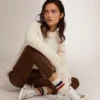 Stardan-Sneaker aus weißem Leder mit Used-Look