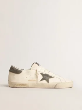 Super-Star aus Nappaleder mit grauem Stern aus Wildleder und Fersenlasche