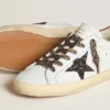 Super-Star für Damen aus Nappaleder mit Glitzerstern und rotem Nappaleder-Fersenlasche
