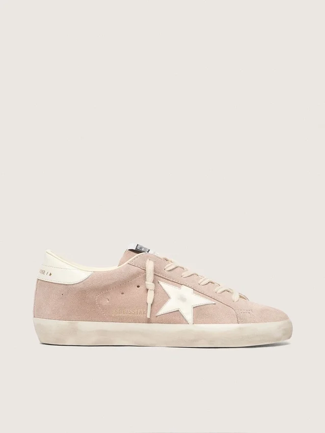 Super-Star für Damen aus puderrosa Wildleder mit weißem Stern
