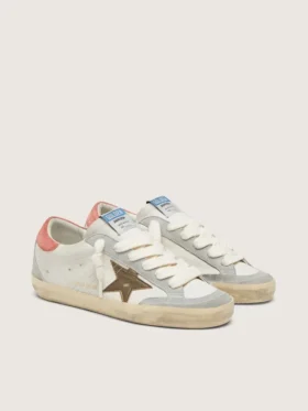 Super-Star LTD für Damen aus weißem Leder mit metallisch-bronzenem Stern