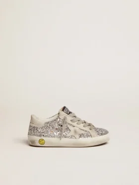 Junior Super-Star mit silbernem Glitzer und Wildleder-Details