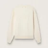 Sweatshirt in gealtertem Weiß mit umgekehrtem Logo auf der Rückseite – Jersey Capsule