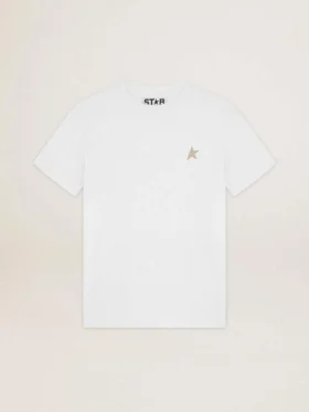 T-Shirt aus der „Star Collection“ mit Stern aus goldenem Glitzer auf der Vorderseite