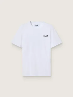 T-Shirt aus der „White Star Collection“ mit kontrastierendem schwarzem Logo und Stern