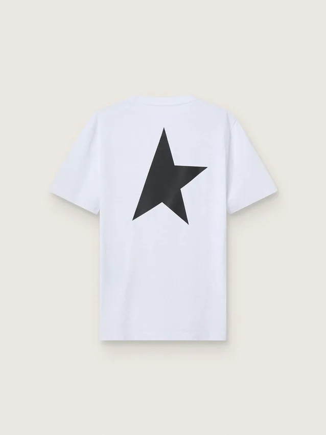 T-Shirt aus der „White Star Collection“ mit kontrastierendem schwarzem Logo und Stern