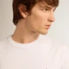 T-Shirt aus der „White Star Collection“ mit schwarzem Stern auf der Vorderseite
