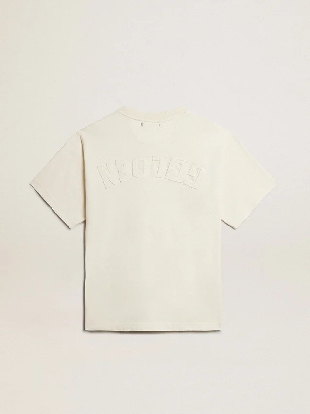 T-Shirt in „Aged White“ mit umgekehrtem Logo auf der Rückseite – Jersey Capsule