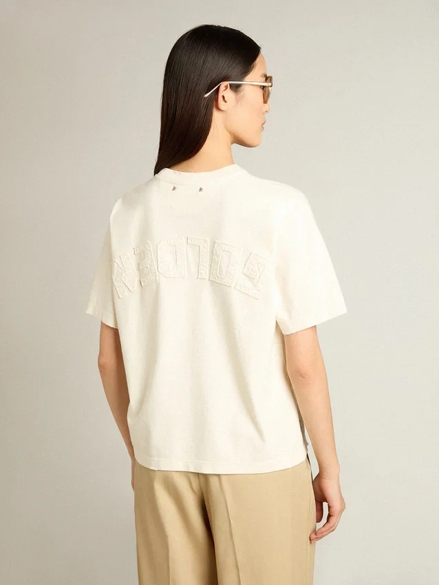 T-Shirt in „Aged White“ mit umgekehrtem Logo auf der Rückseite – Jersey Capsule