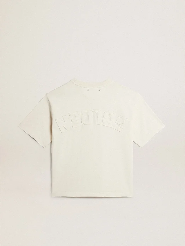T-Shirt in „Aged White“ mit umgekehrtem Logo auf der Rückseite – Jersey Capsule