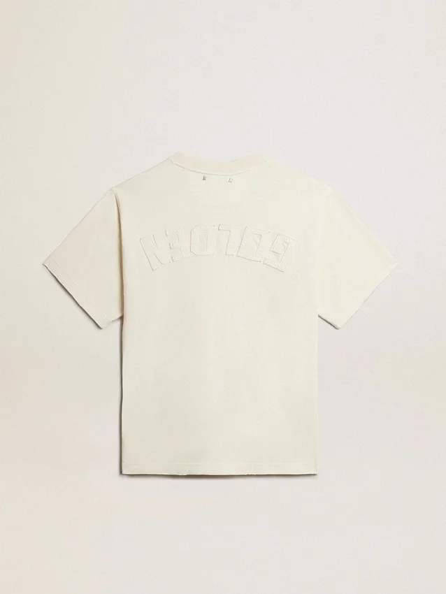 T-Shirt in „Aged White“ mit umgekehrtem Logo auf der Rückseite – Jersey Capsule