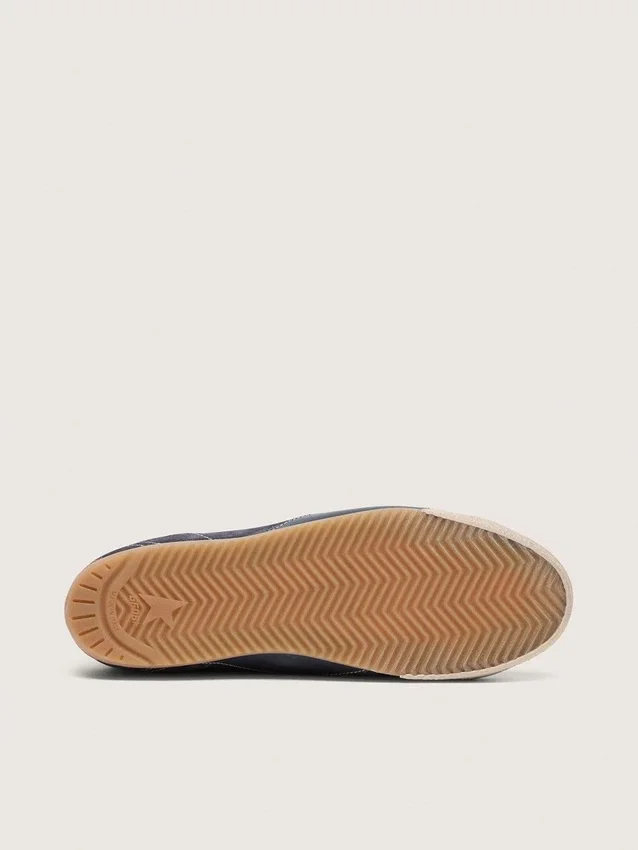 True-Star für Damen aus dunkelblauem Wildleder mit weißem Stern aus Nappaleder und Fersenlasche