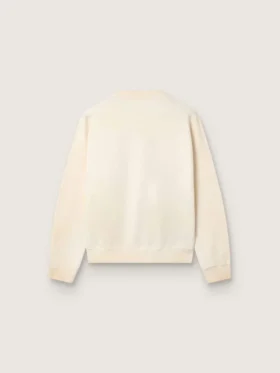 Unisex-Baumwoll-Sweatshirt „Star“ in Vintage-Weiß mit gestickten VCE-Aufnähern
