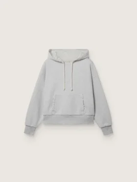 Unisex-Kapuzen-Sweatshirt „Star“ aus grau melierter Baumwolle