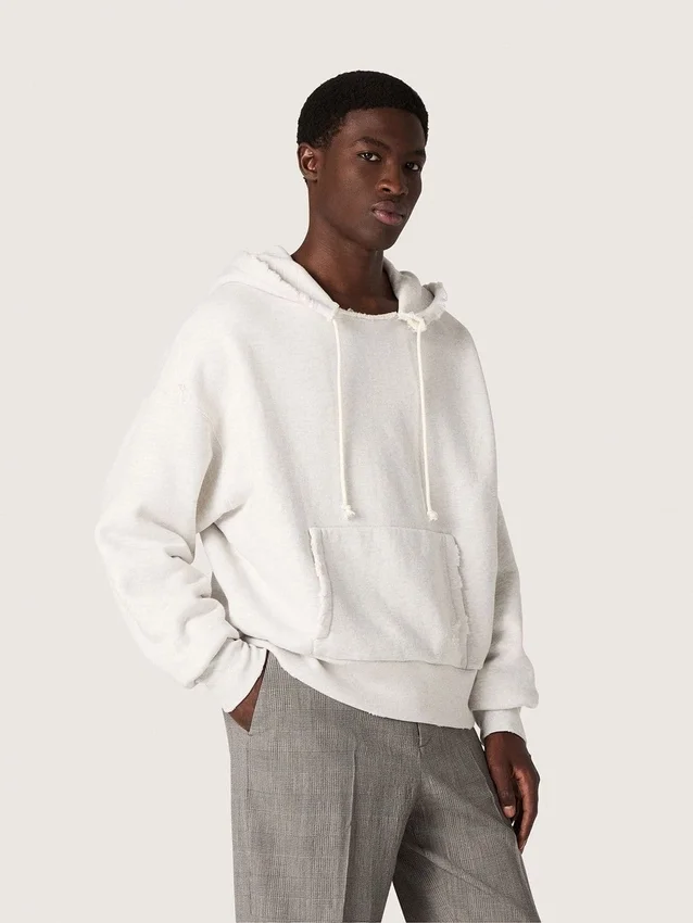 Unisex-Kapuzen-Sweatshirt „Star“ aus grau melierter Baumwolle