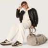 Star Unisex-Jogginghose aus Vintage-Weißem Fleece