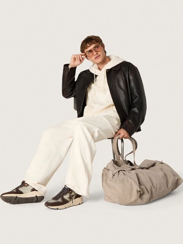 Star Unisex-Jogginghose aus Vintage-Weißem Fleece