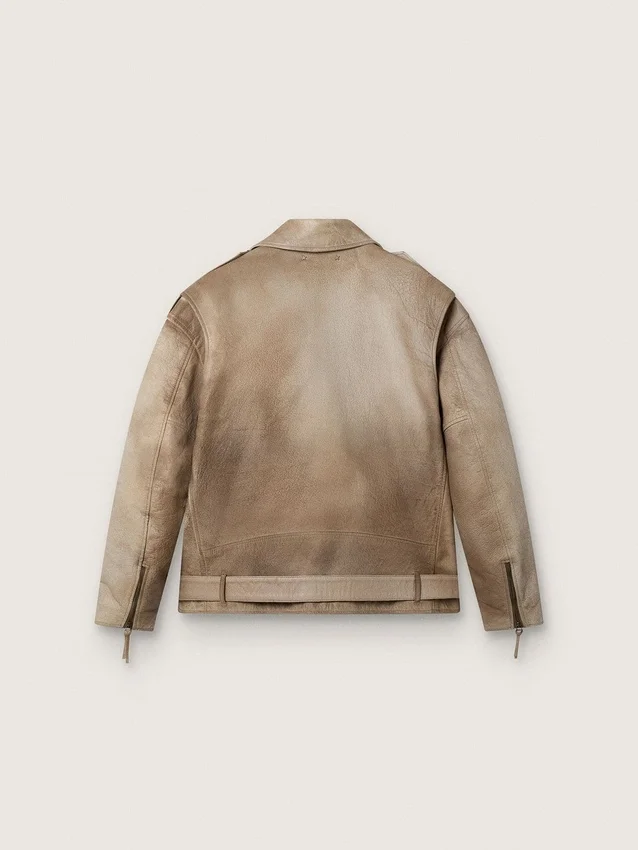 Unisex-Lederjacke, handbearbeitet und handgefärbt