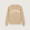 Unisex-Pullover für Kinder in Goldbeige mit Rippmuster und Logo auf der Rückseite