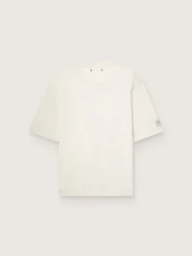Unisex-Resort-Hemd aus weißer Baumwolle mit Aufdruck und Logo