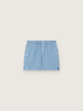 Unisex-Shorts aus hellblauem Baumwoll-Twill