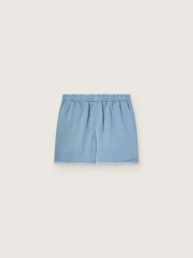 Unisex-Shorts aus hellblauem Baumwoll-Twill