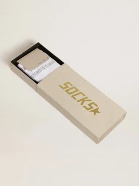 Unisex-Socken aus weißer Baumwolle mit dekorativen Kristallen