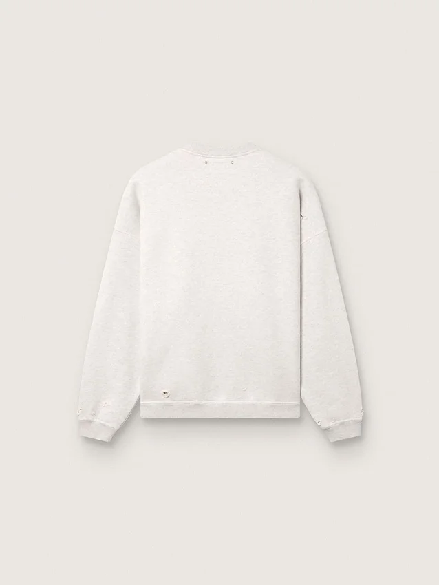 Unisex-Sweatshirt „Star“ aus grau melierter Baumwolle mit „Star“-Stickerei