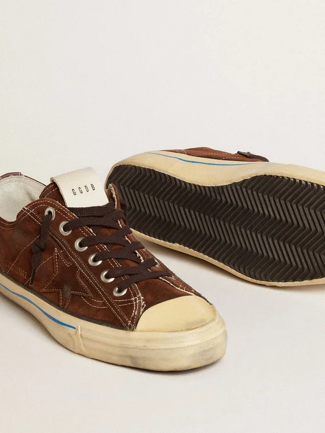 V-Star LTD Sneaker für Herren aus dunkelbraunem Wildleder mit Ton-in-Ton-Stern