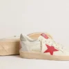 Valentinstag-Herrenmodell „Ball Star“ mit rotem Lederstern und rotem Swarovski-Schriftzug