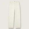 Weiße Damenjeans mit Perlen und Kristallen