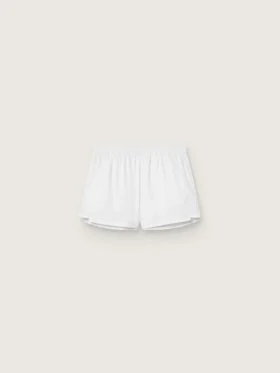 Weiße, doppellagige Sportshorts für Damen