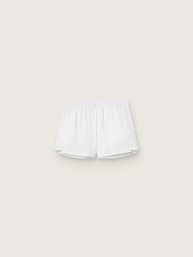 Weiße, doppellagige Sportshorts für Damen